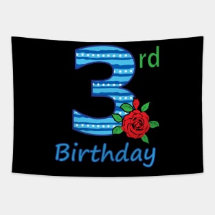 3rd Flower - 3rd Birthday - Flower - Floral - Birthday Tapestry