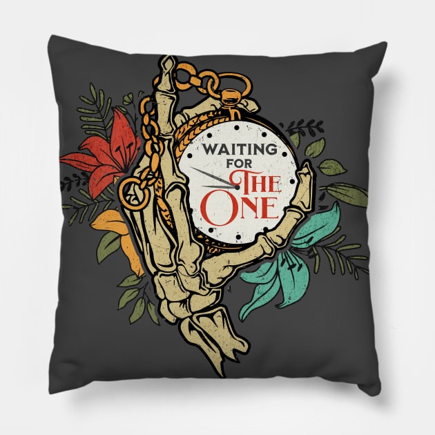 Skeleton Hand Waiting for The One Pillow by Serene Lotus