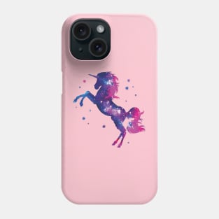 Unicorn Galaxy: Silhouette of Unicorn in the Universe Phone Case