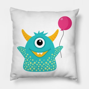 Cute Little Monster with Balloon Pillow