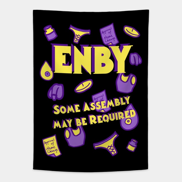 Enby - Assembly Required Tapestry by DiamondsandPhoenixFire