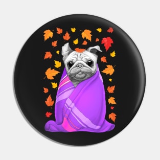 Autumn pug Pin