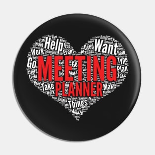 Meeting planner Heart Shape Word Cloud Design design Pin