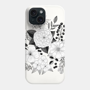 Flower Power: elegant line art style for vintage lovers Phone Case