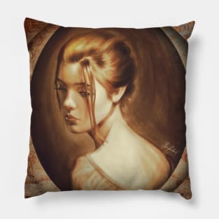 Framed portrait of a girl Pillow