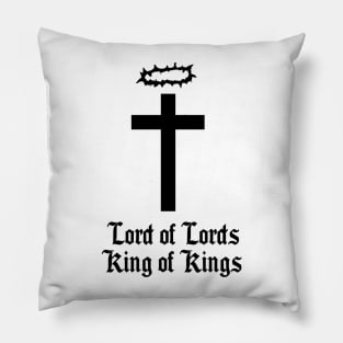 Lord of Lords King of Kings Christian Cross design Pillow