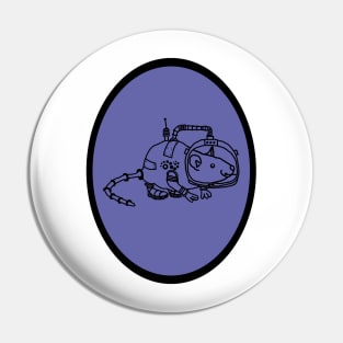 Space Rat Sci Fi Astronaut Oval Pin