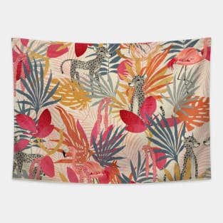 Tropical Jungle (pink) Tapestry