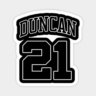 Tim Duncan Number 21 Magnet