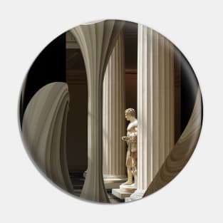 Appropriation Greek Statue and Columns Pin