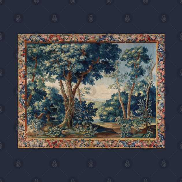 GREENERY, TREES IN WOODLAND LANDSCAPE Antique Flemish Tapestry by BulganLumini