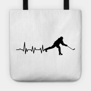 Ice Hockey Heartbeat Ice Hockey Player Gift Tote