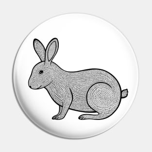 Rabbit Ink Art - cool and cute animal design (on white) Pin