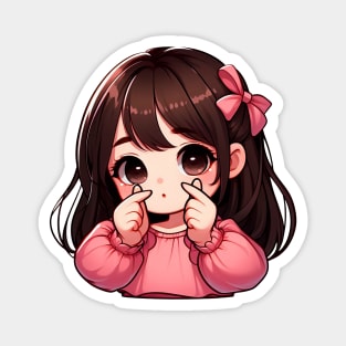 Girl Korean Finger Hearts Kpop Magnet