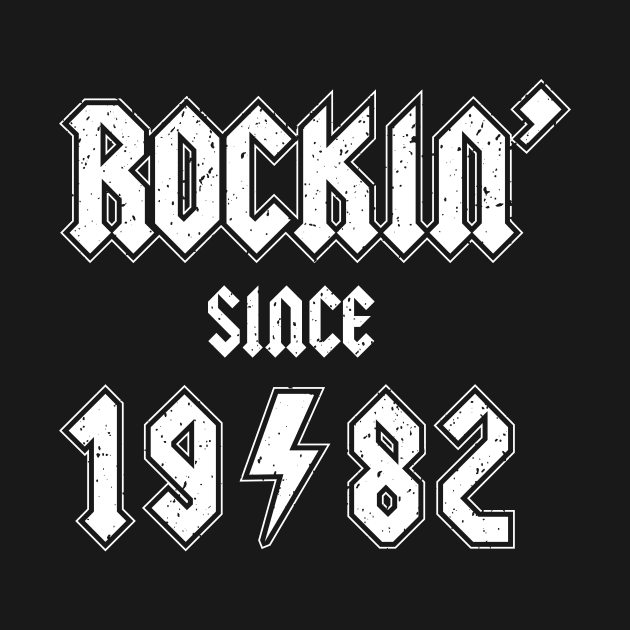 Rockin since 1982 birthday rocker gift by Daribo