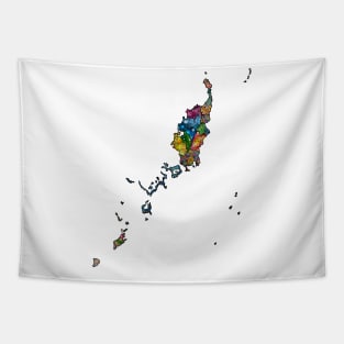 Spirograph Patterned Palau States Map Tapestry