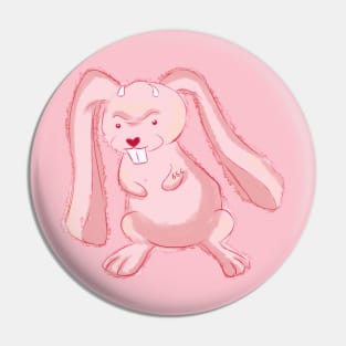 Pink evil cute rabbit Pin