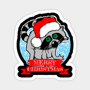 Merry Christmas Racoon Magnet