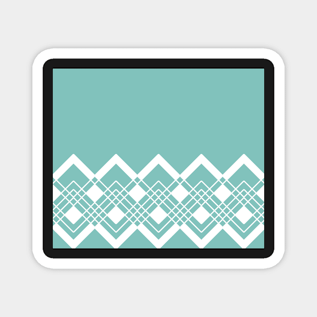 Abstract geometric pattern - blue and white. Magnet by kerens