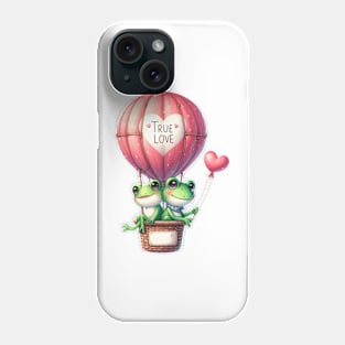 Valentine Frog Couple On Hot Air Balloon Phone Case