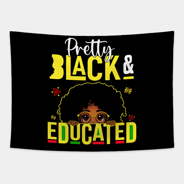 Pretty Black & Educated African American Black History Kids Tapestry by Jhon Towel