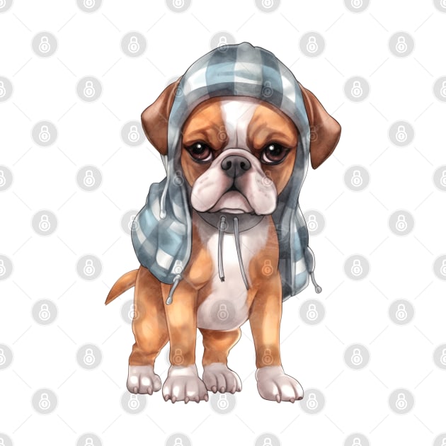 Watercolor Cozy Boxer Dog by Chromatic Fusion Studio
