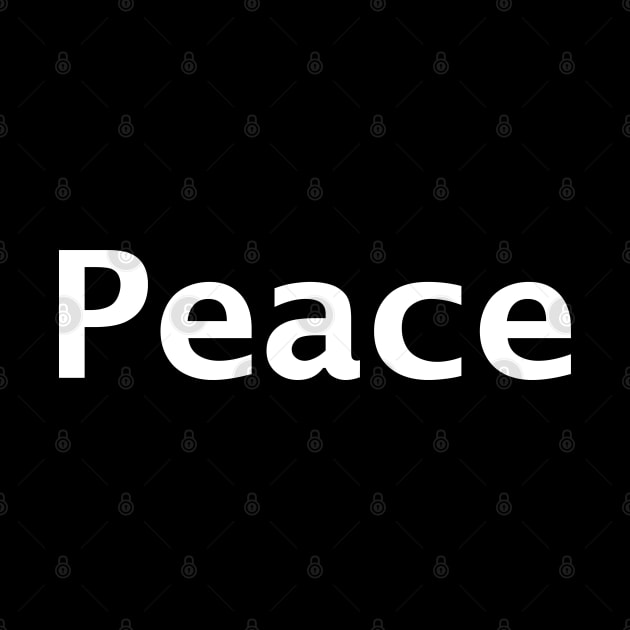 Peace Minimal Typography in White by ellenhenryart