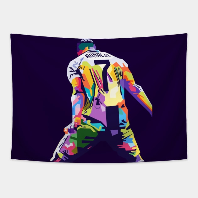 Cristiano Ronaldo Siu Pop Art Tapestry by Zet Art