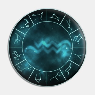 Aquarius Zodiac Symbol Pin