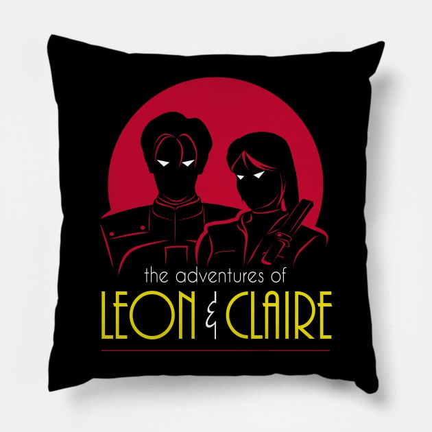 The Adventures of Leon & Claire Pillow by maikeandre