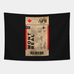 Montreal Boarding Pass Québec Canada YUL Destination Ticket Tapestry