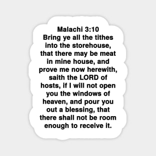 Malachi 3:10 King James Version Bible Verse Typography Magnet