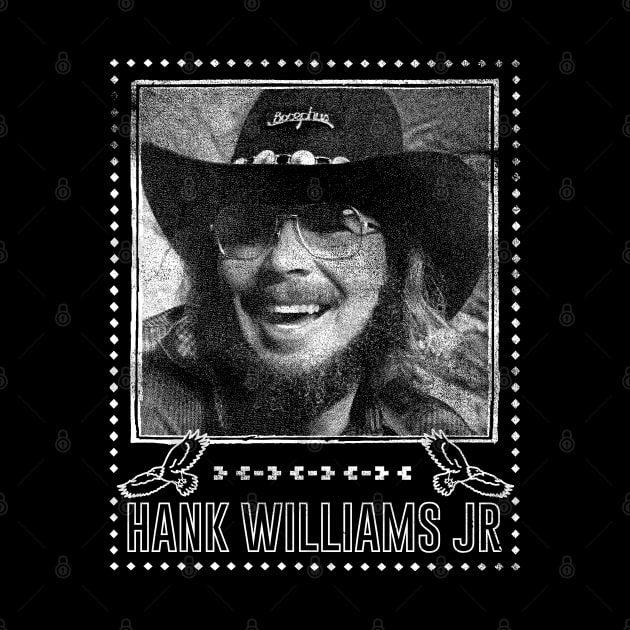 Hank Williams Jr / Vintage Faded Style Fan Design by DankFutura