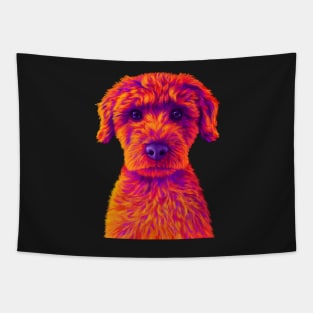 Orange and Purple Mini Poodle Tapestry