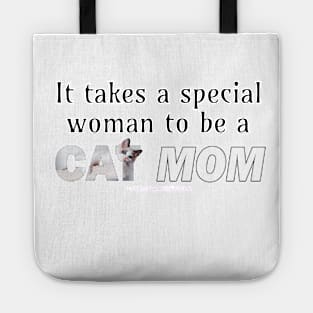 It takes a special woman to be a cat mom - long hair cat oil painting word art Tote