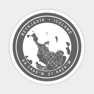 Reykjavik Map Magnet