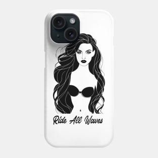 ride all waves, surfer girl, surf vibes, v3 Phone Case