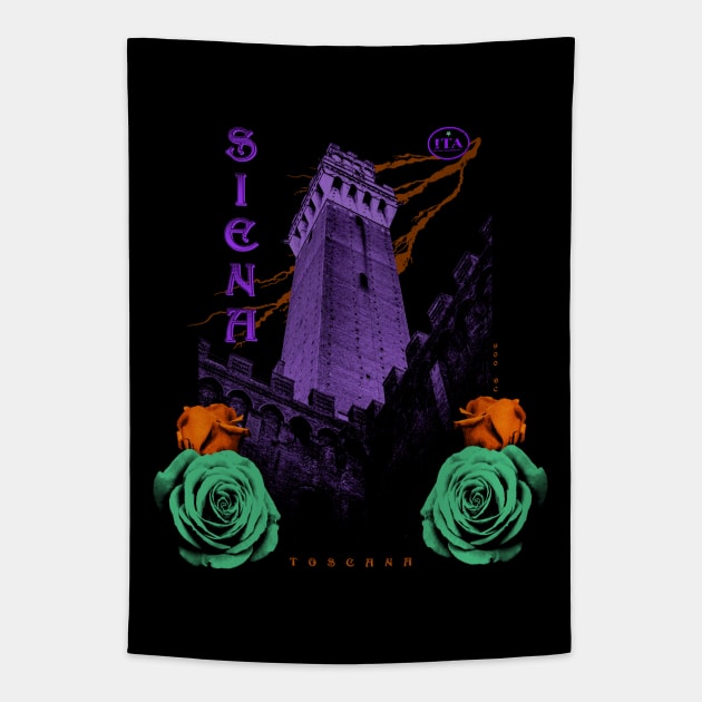 Siena. Italy Horror Poster Tapestry by TaliDe