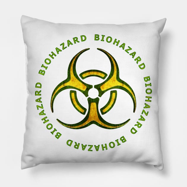 Biohazard Zombie Warning Pillow by Packrat