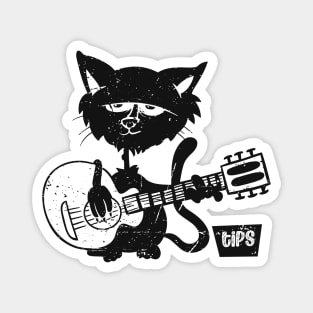 Black Cat Playing Guitar Magnet