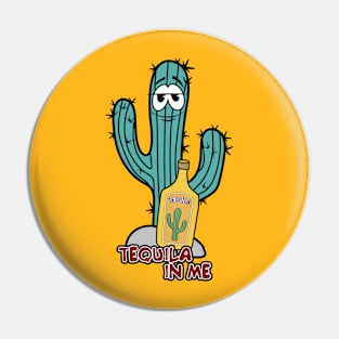 Mexican cactus with tequila Pin