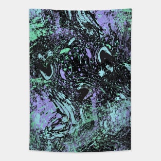 Pocket- abstract dripping black purple Tapestry