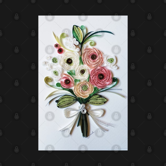 Paper quilling Art, mother,s day gift, flower bouquet by solsolyi
