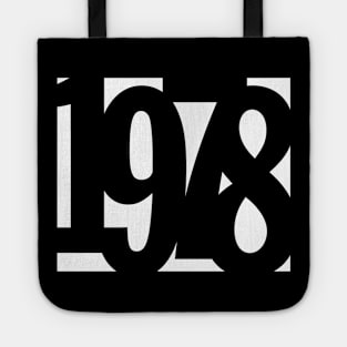 1978 Funky Overlapping Reverse Numbers for Dark Backgrounds Tote