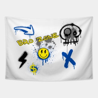 Bro zone in graffiti art aesthetic Tapestry