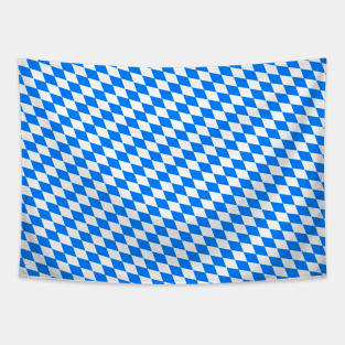 Bavarian Blue and White Diamond Flag Pattern Tapestry