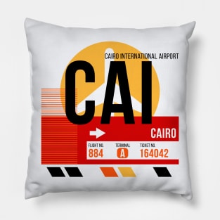 Cairo (CAI) Airport // Sunset Baggage Tag Pillow