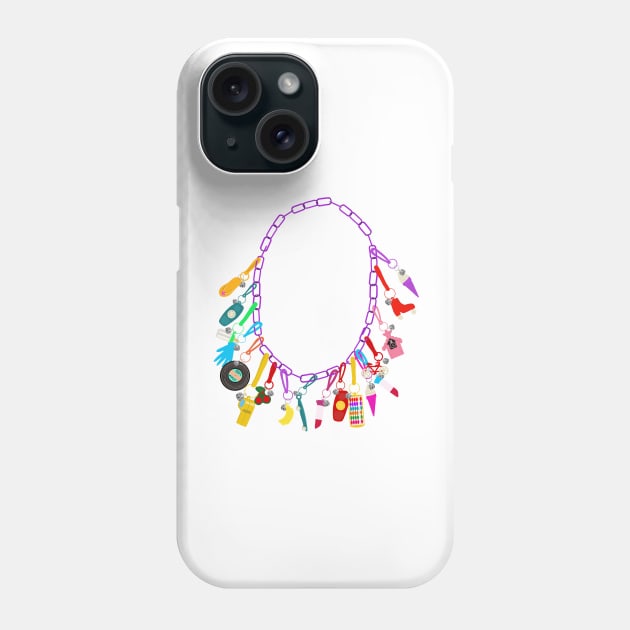 80's Charm Necklace Phone Case by jenblove