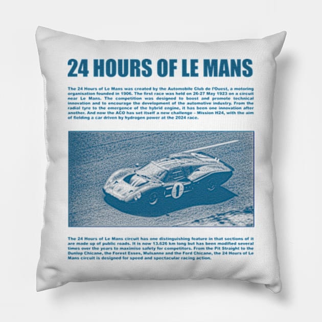 24 hours of le mans Pillow by Genetics art