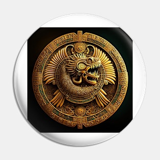 Quetzalcoatl Gold Coin Pin